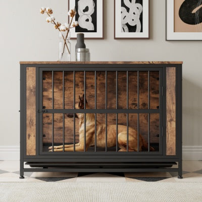 38.9" Furniture-Style Dog Crate (Sliding Doors)