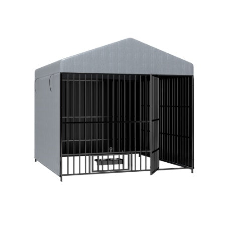 Outdoor Metal Dog Kennel with Roof (6.6&