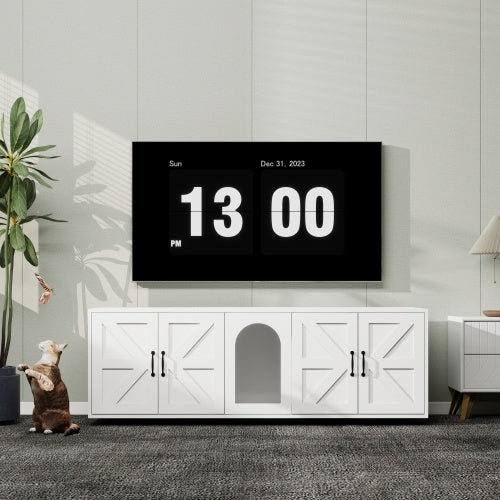 Double-Room Cat Litter Box Cabinet