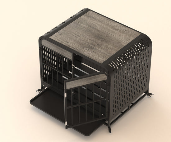 33" Furniture-Style Dog Crate Table (Grey)