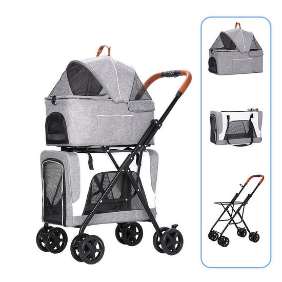 Double-Layer Pet Stroller Cart (Lightweight)