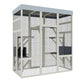 62.6" Gray Wooden Catio with Roof