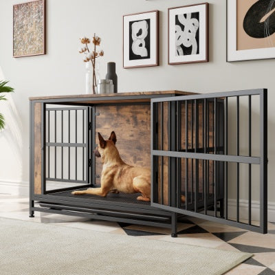 38.9" Furniture-Style Dog Crate (Sliding Doors)