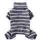 Fashion High Collar Striped Pet Dog Pajamas