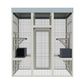 62.6" Gray Wooden Catio with Roof