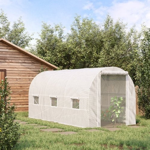 15x7x7 Walk-In Tunnel Greenhouse (White)