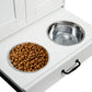 Dog Feeding Station with Hidden Bowls (White)