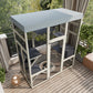62.6" Gray Wooden Catio with Roof