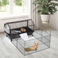 Small Animal Playpen with Casters & Bottle