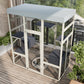 62.6" Gray Wooden Catio with Roof