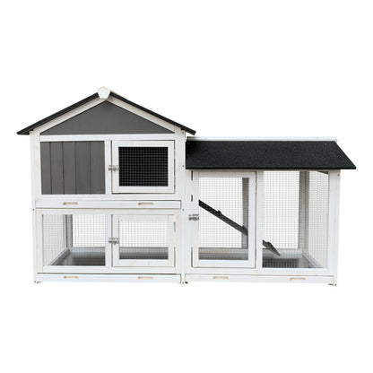 Rabbit Hutch with Run (Removable Tray & Ramp)
