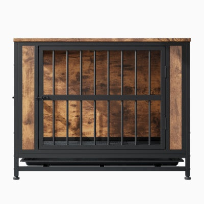 32.8" Furniture-Style Dog Crate Table (Rustic Brown)