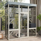 62.6" Gray Wooden Catio with Roof