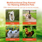 Outdoor Metal Dog Kennel with Roof (6.6&