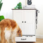 Dog Feeding Station with Hidden Bowls (White)