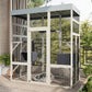 62.6" Gray Wooden Catio with Roof